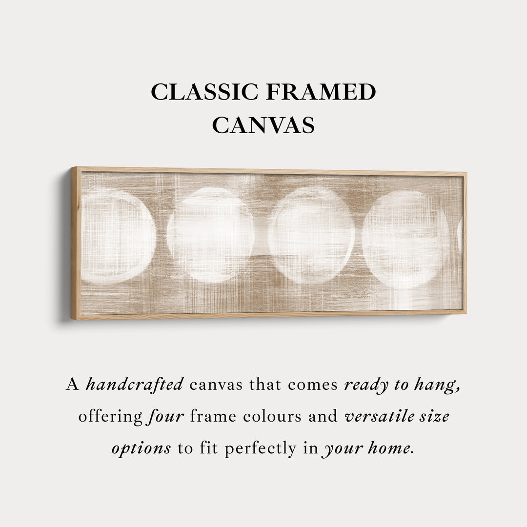 Long Canvas Neutral Circles Wide Horizontal Wall Art For Modern Living Room