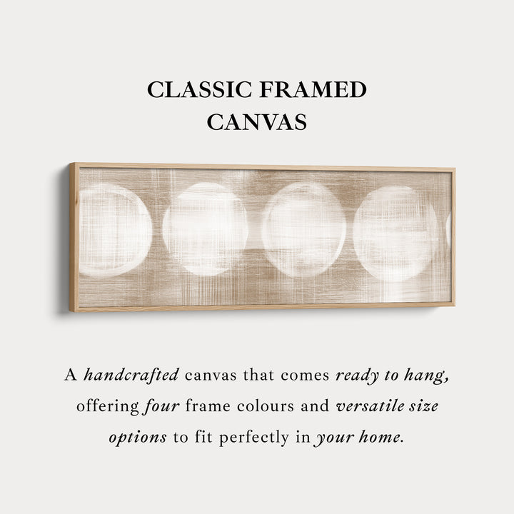 Long Canvas Neutral Circles Wide Horizontal Wall Art For Modern Living Room