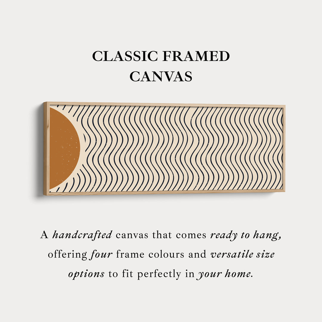 Panoramic Wall Art Warm Brown And Black Wavy Line Design For Living Room