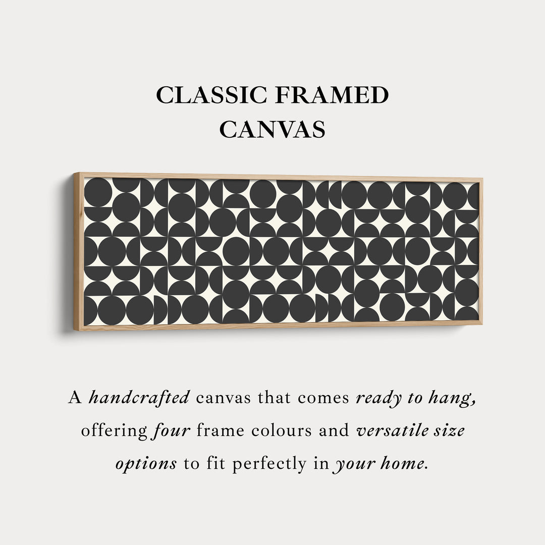 Wide Wall Art Modern Black And White Circle Pattern For Minimalist Interiors