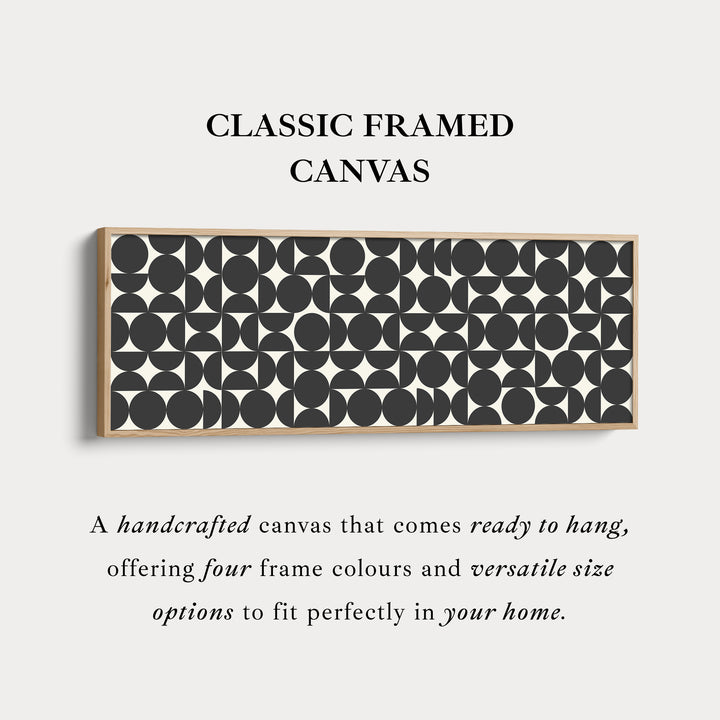 Wide Wall Art Modern Black And White Circle Pattern For Minimalist Interiors