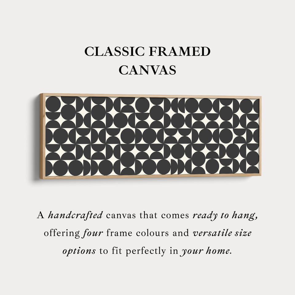 Wide Wall Art Modern Black And White Circle Pattern For Minimalist Interiors
