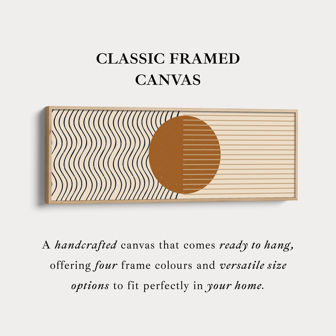 Above Bed Art Warm Brown Circle With Wavy Line Pattern For Bedroom Or Lounge