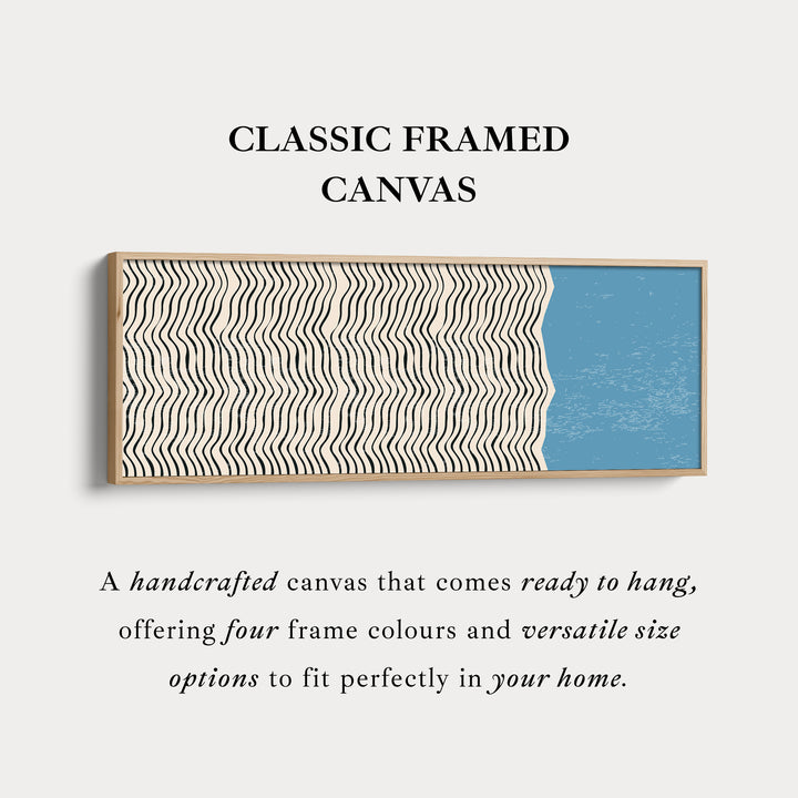 Horizontal Wall Art For Living Room Beige Black Blue Panoramic Skinny Wall Decor