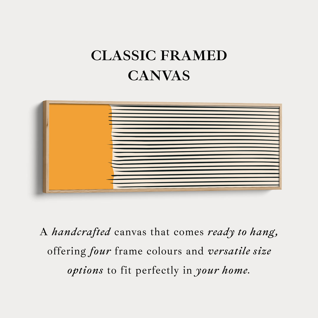 Long Narrow Canvas Beige Black Orange Horizontal Wall Art For Bedroom