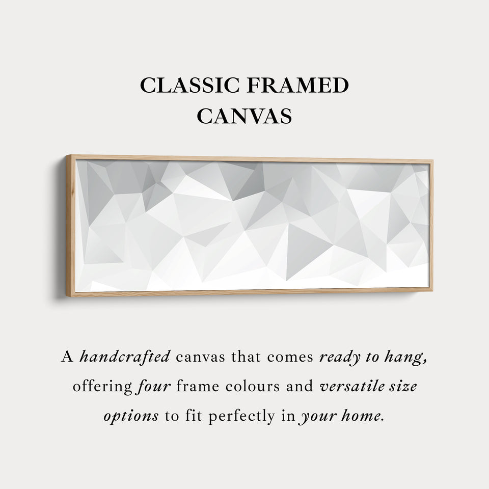 Wide Panoramic Wall Art Grey White Minimalist Long Canvas