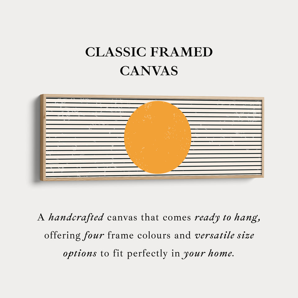 Panoramic Wall Art Beige Black Orange Long Canvas For Living Room