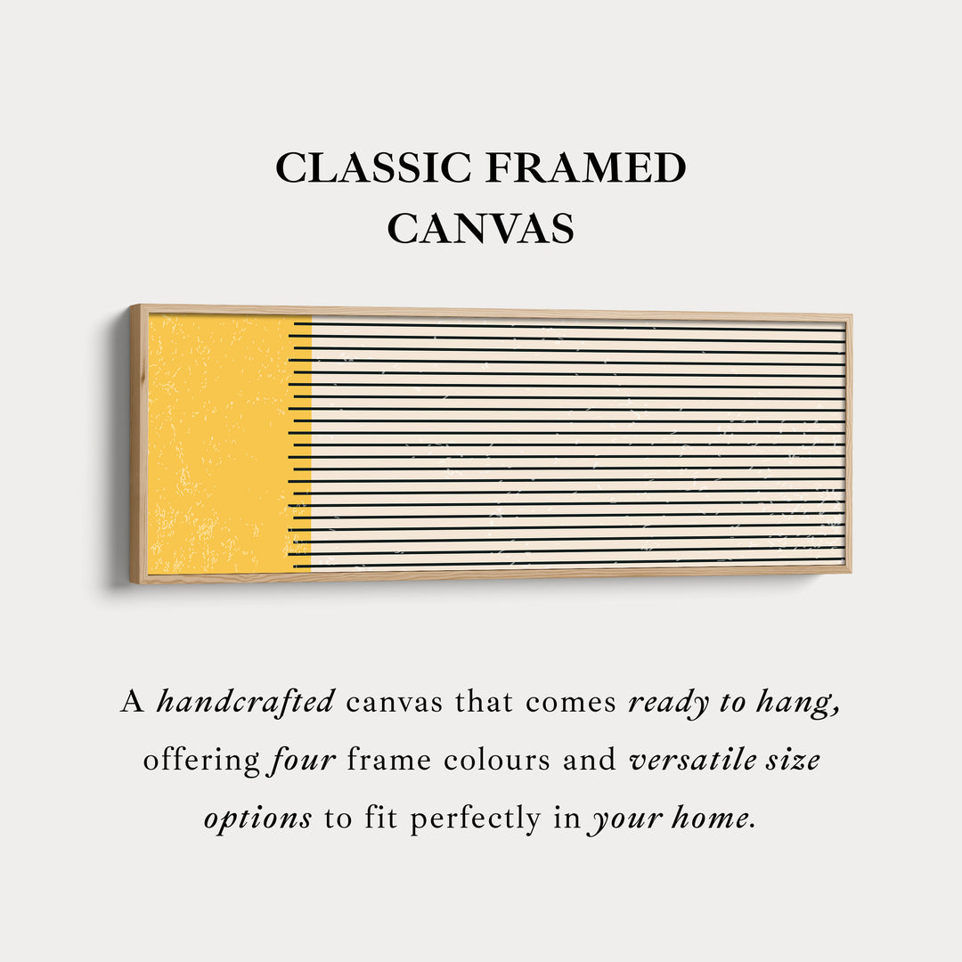 Horizontal Wall Art Yellow Beige Black Long Canvas For Kitchen Or Hallway