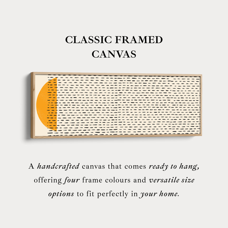 Long Canvas Beige Black Orange Minimalist Skinny Wall Art