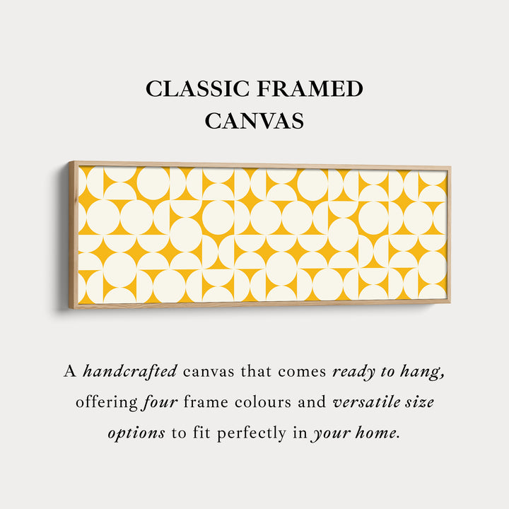 Wide Geometric Wall Art Yellow Beige Panoramic Long Canvas