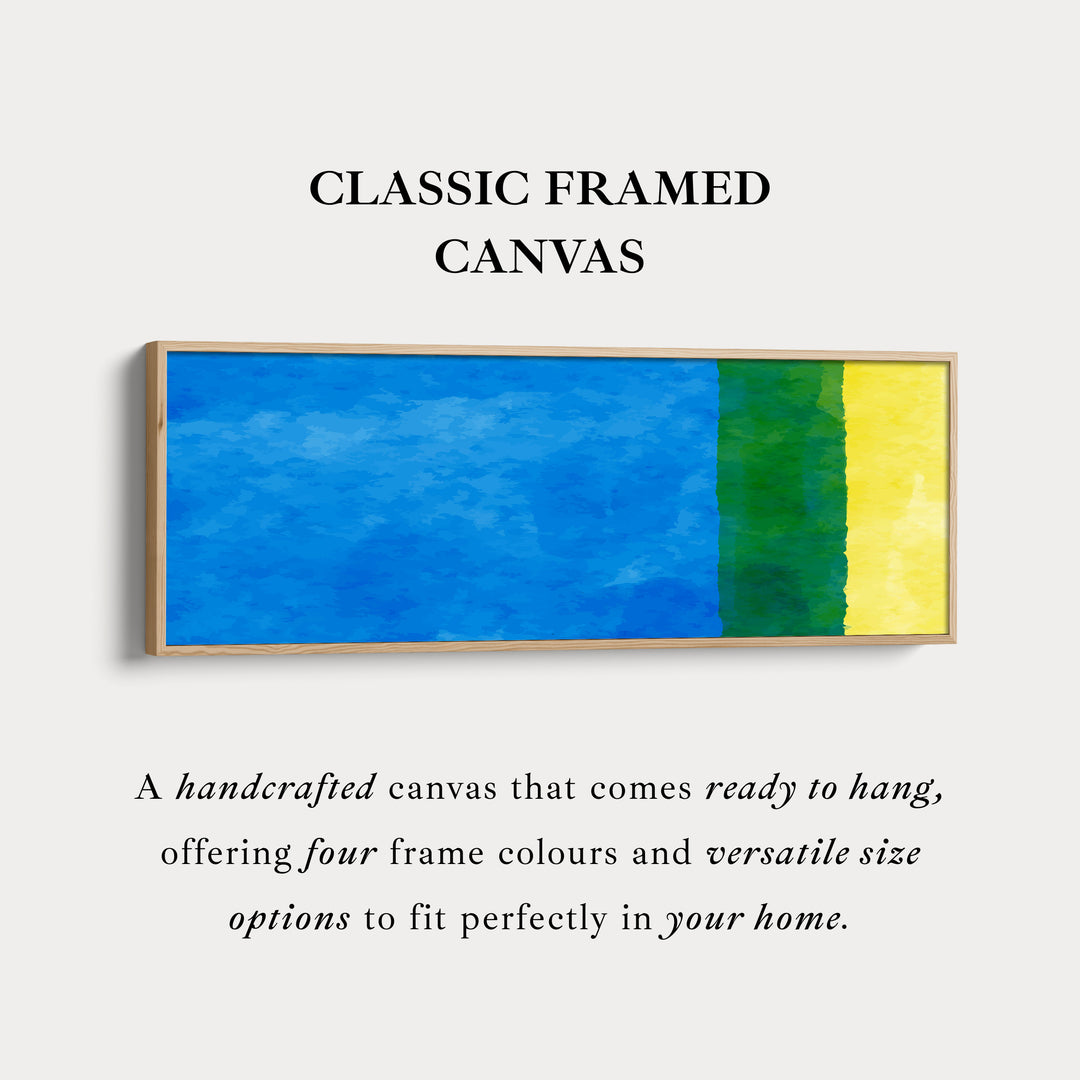 Panoramic Wall Art Blue Green Yellow Long Canvas For Coastal Inspired Spaces
