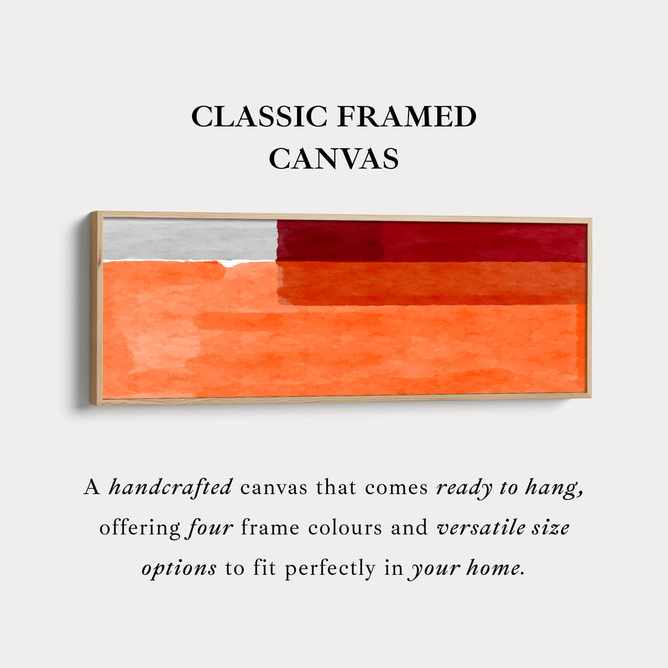 Above Bed Art Orange Grey Long Canvas Minimalist Horizontal Wall Art