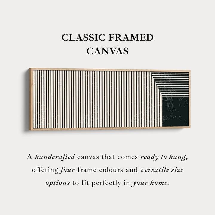 Long Canvas Beige Black Skinny Wall Art Minimalist Vertical Lines