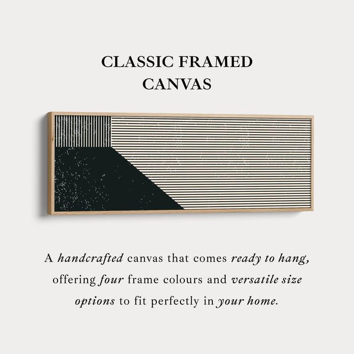 Panoramic Wall Art Beige Black Long Canvas For Modern Living Room