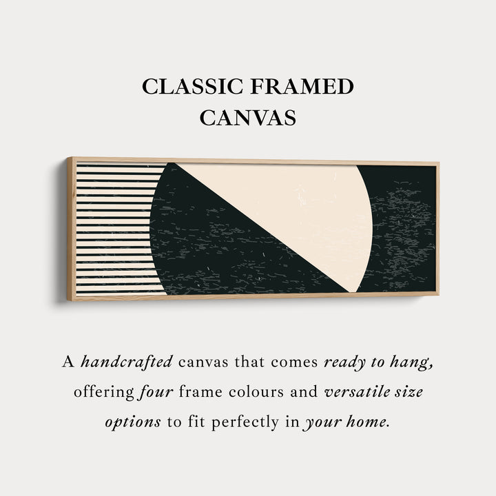 Above Bed Art Beige Black Long Canvas Minimalist Panoramic Wall Art