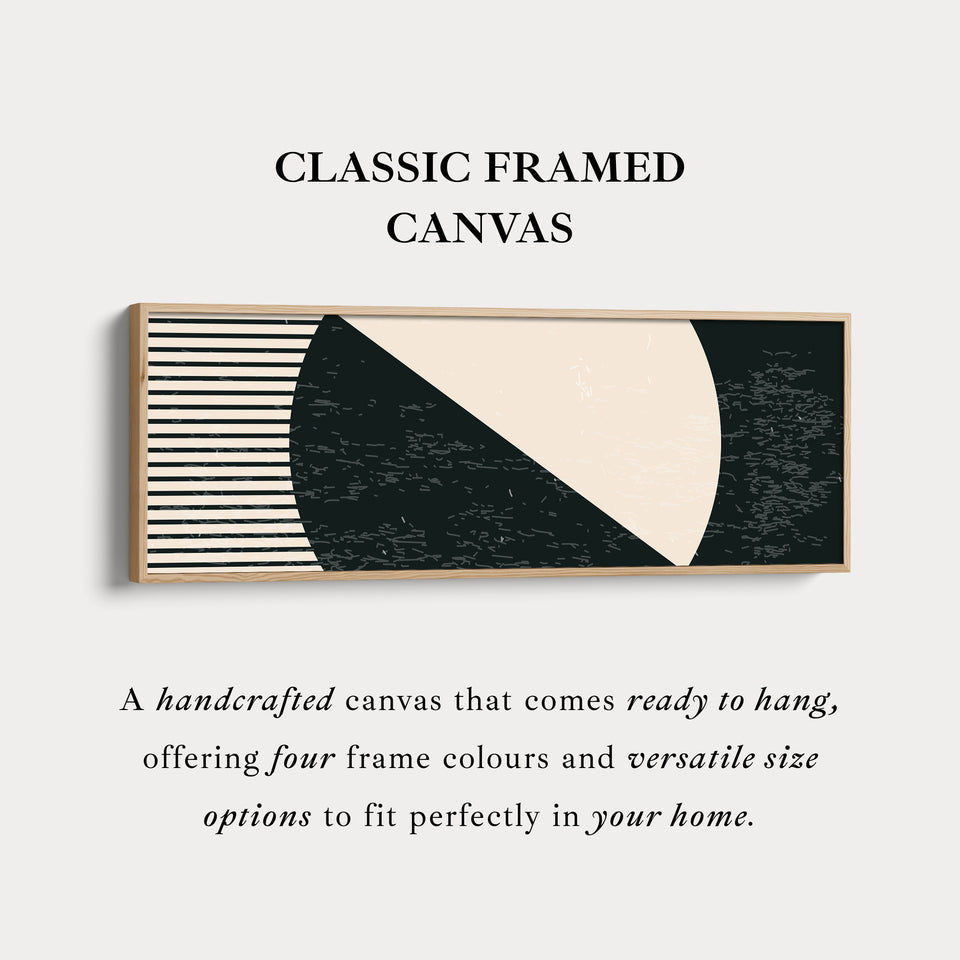 Above Bed Art Beige Black Long Canvas Minimalist Panoramic Wall Art