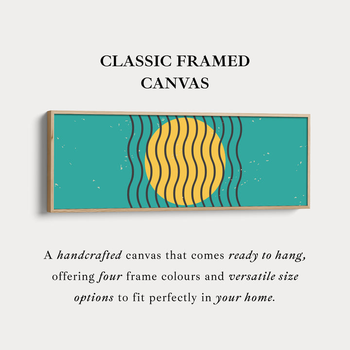 Panoramic Wall Art Blue Yellow Long Canvas Minimalist Modern