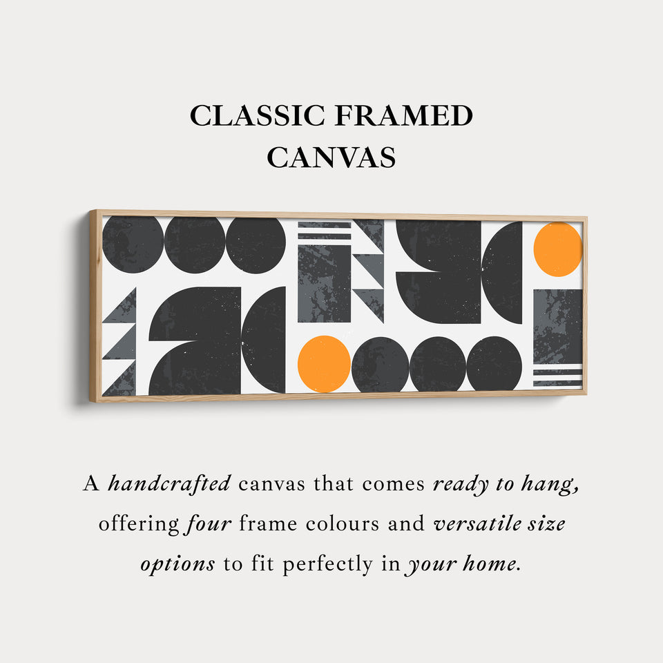 Long Canvas Grey Orange Skinny Horizontal Wall Art Modern Minimalist