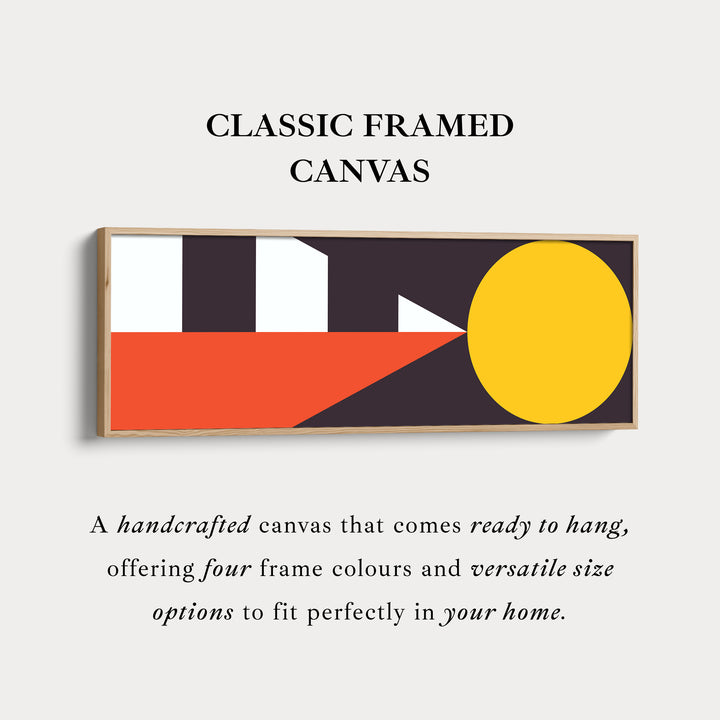 Wide Panoramic Wall Art Yellow Orange Geometric Long Canvas