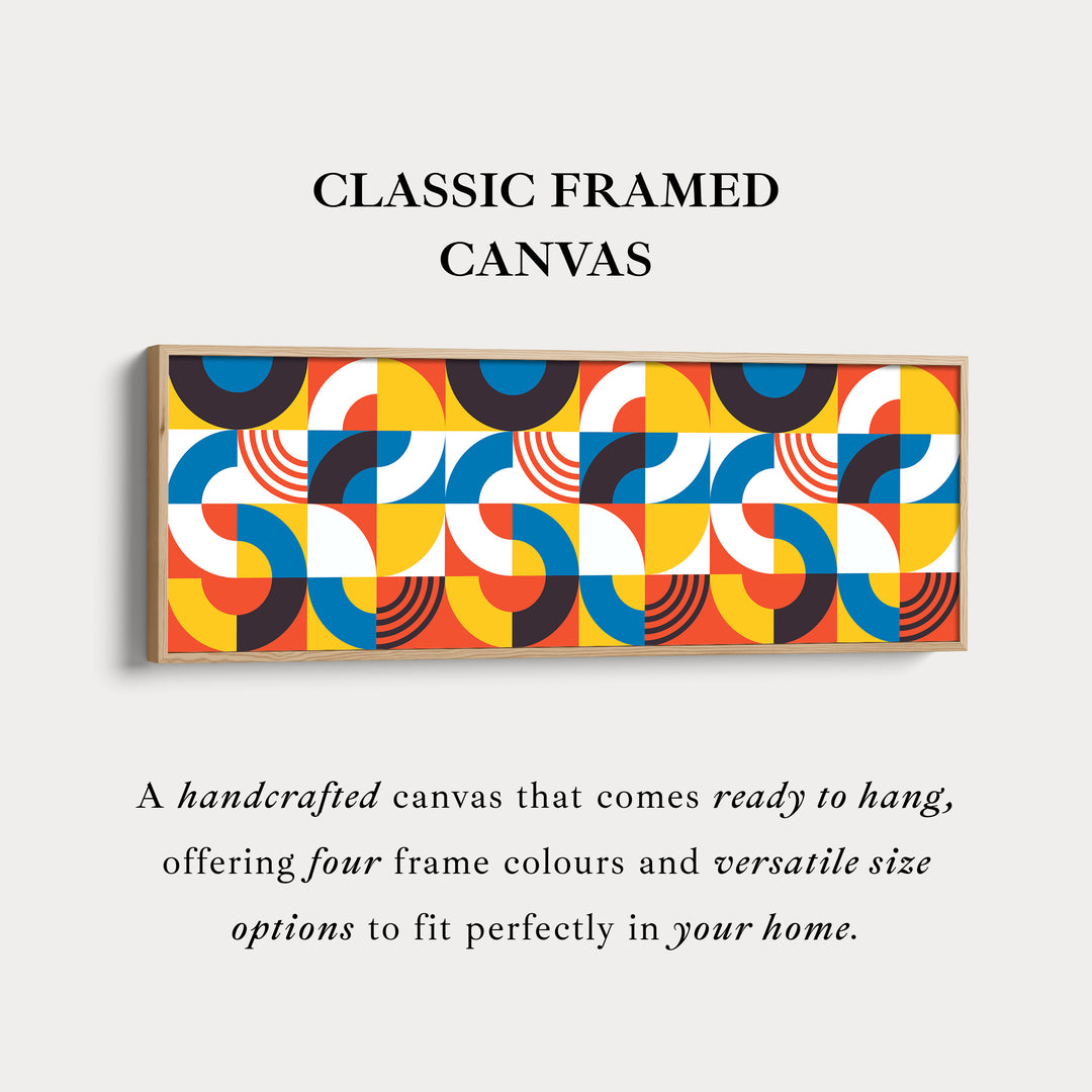 Above Bed Wall Art Yellow Blue Bold Modern Long Canvas