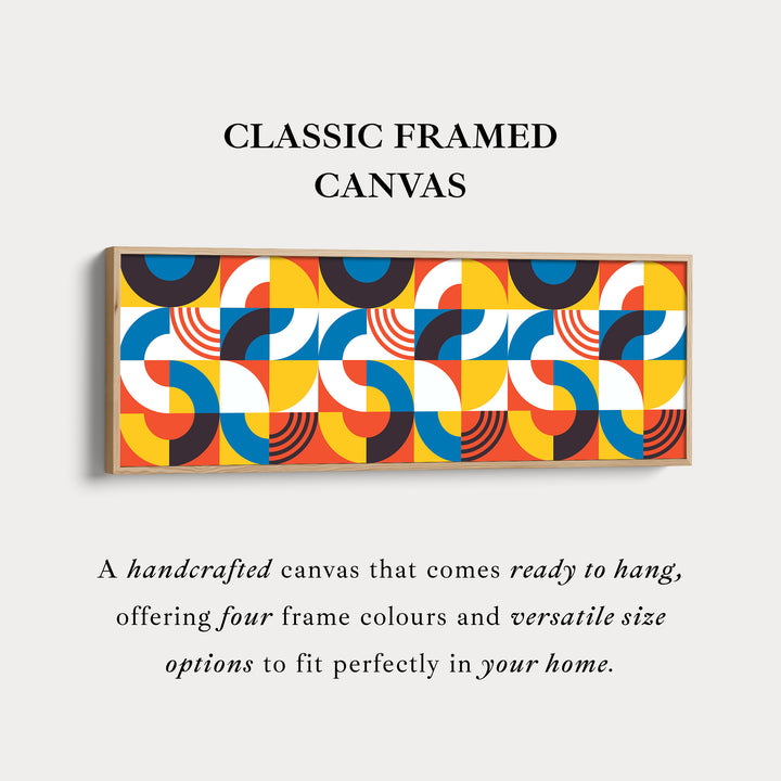 Above Bed Wall Art Yellow Blue Bold Modern Long Canvas