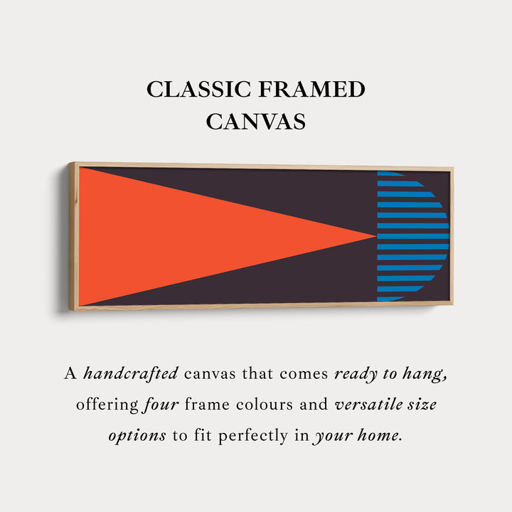 Long Narrow Canvas Blue Yellow Graphic Geometric Wall Art