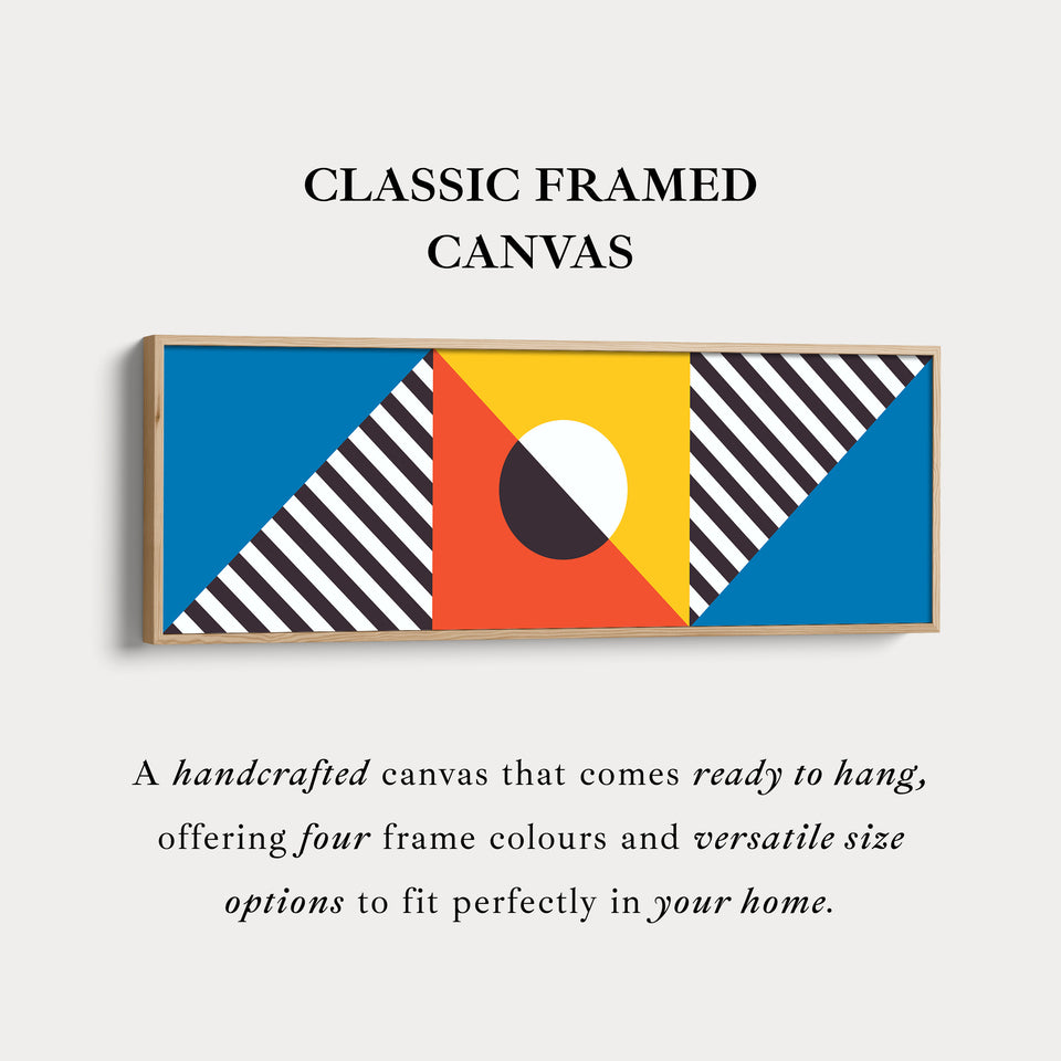 Wide Canvas Pattern Green Blue Modern Repeating Geometric Design