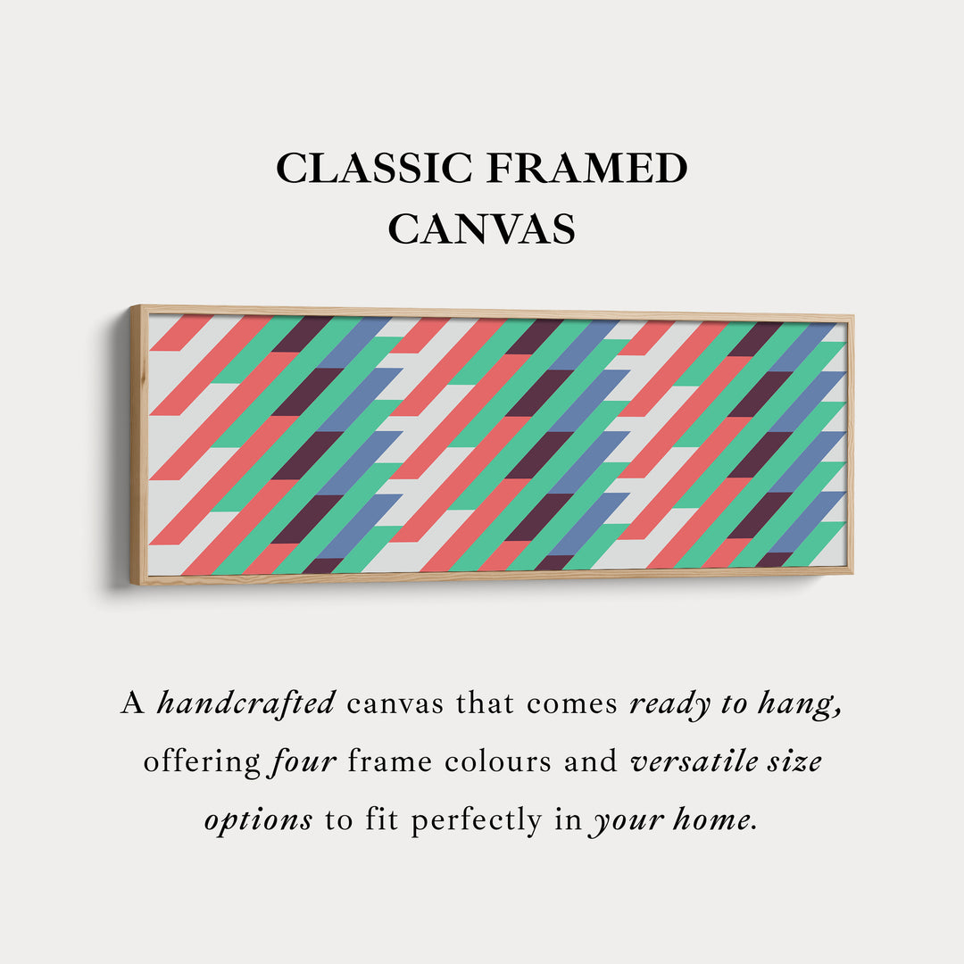 Horizontal Wall Art Blue Orange Yellow Modern Graphic Canvas