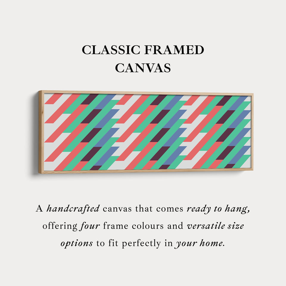 Horizontal Wall Art Blue Orange Yellow Modern Graphic Canvas