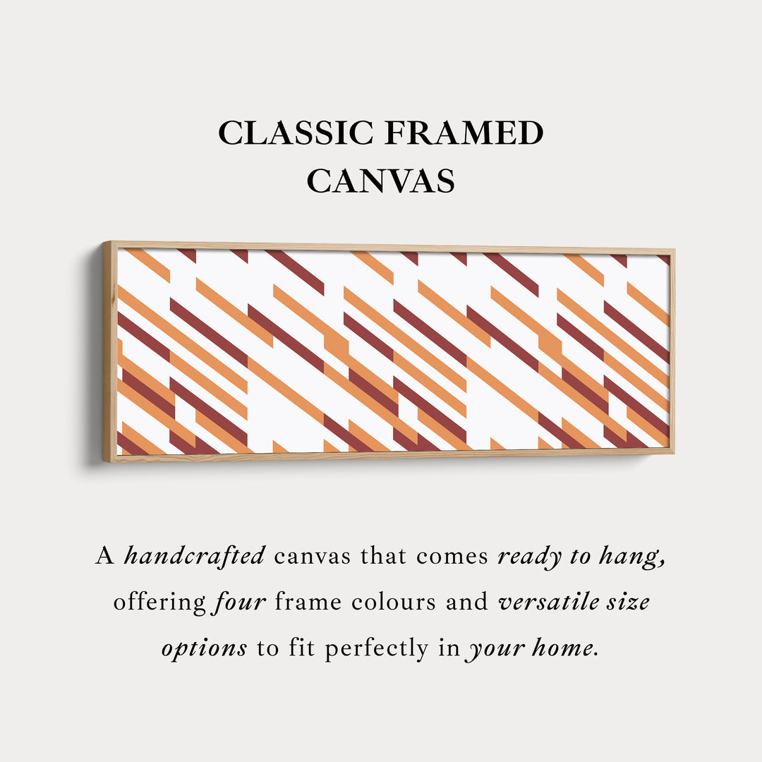 Long Narrow Canvas Beige Orange Brown Minimal Pattern Wall Art
