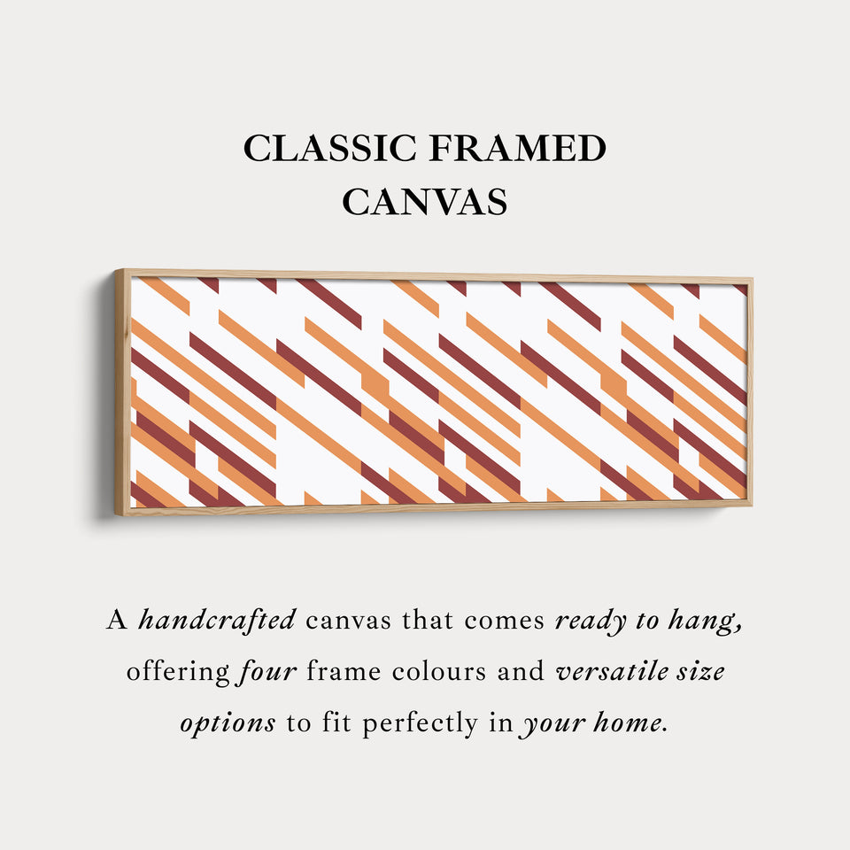 Long Narrow Canvas Beige Orange Brown Minimal Pattern Wall Art