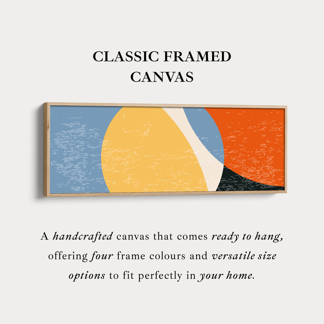 Horizontal Wall Art Yellow Orange Blue Contemporary Canvas