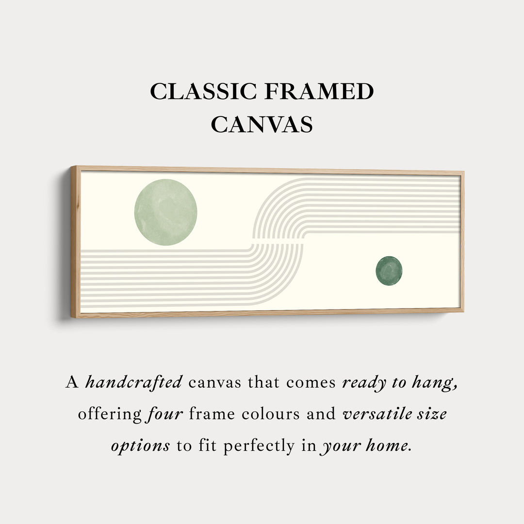 Wide Canvas Minimalist Green And Beige Geometric Wall Art