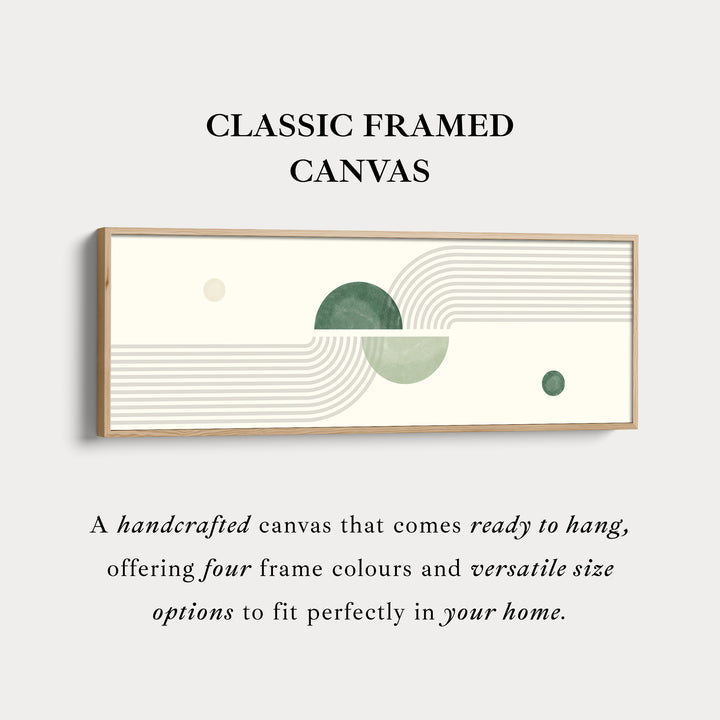 Horizontal Wall Art Two Tone Sage Green Geometric For Hallway Or Bedroom