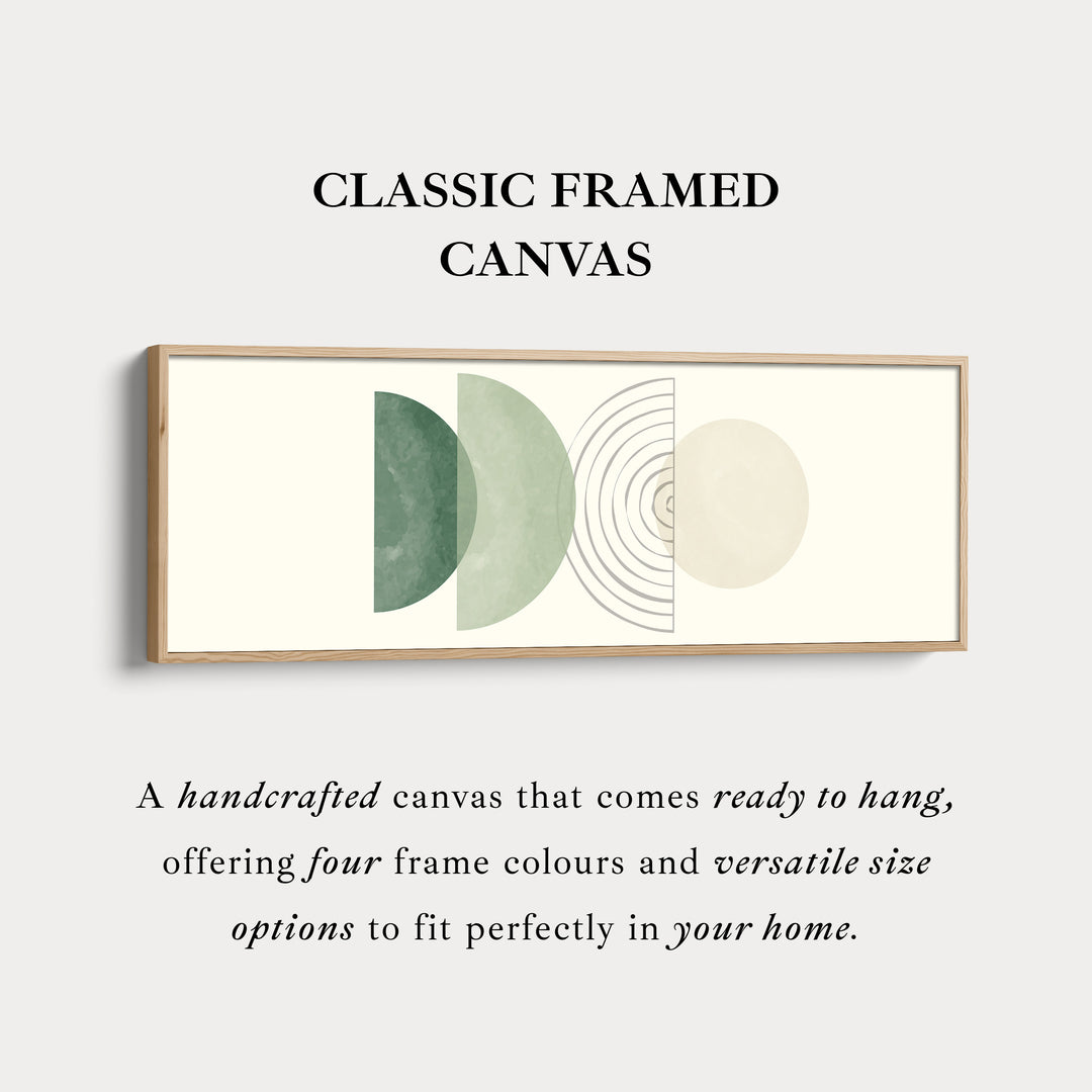 Horizontal Wall Art Sage Green And Beige Geometric For Living Room