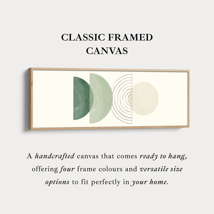 Horizontal Wall Art Sage Green And Beige Geometric For Living Room