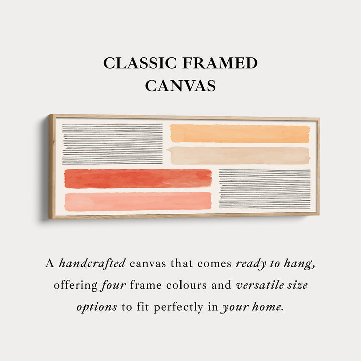 Horizontal Wall Art Terracotta Stripes And Warm Minimalist Blocks