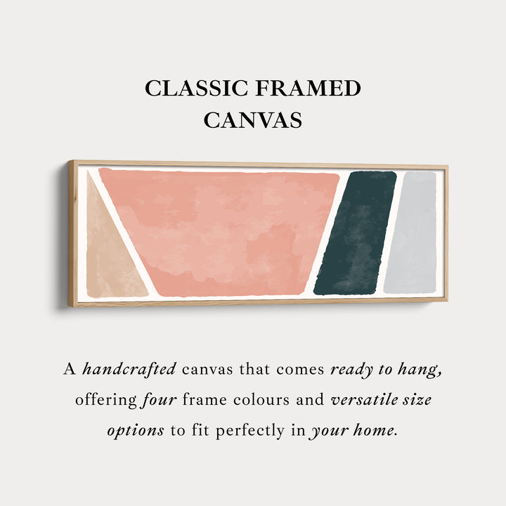 Wide Canvas Minimalist Shapes In Pink Beige And Deep Green