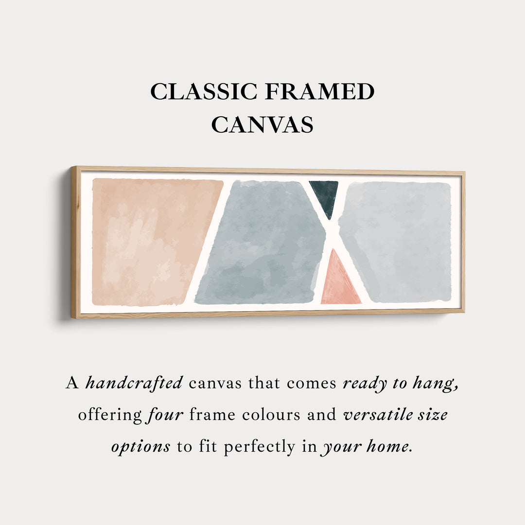 Horizontal Wall Art Geometric Shapes In Beige Grey And Pink