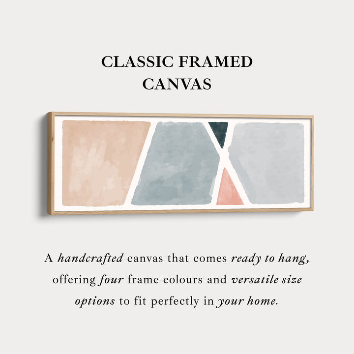 Horizontal Wall Art Geometric Shapes In Beige Grey And Pink