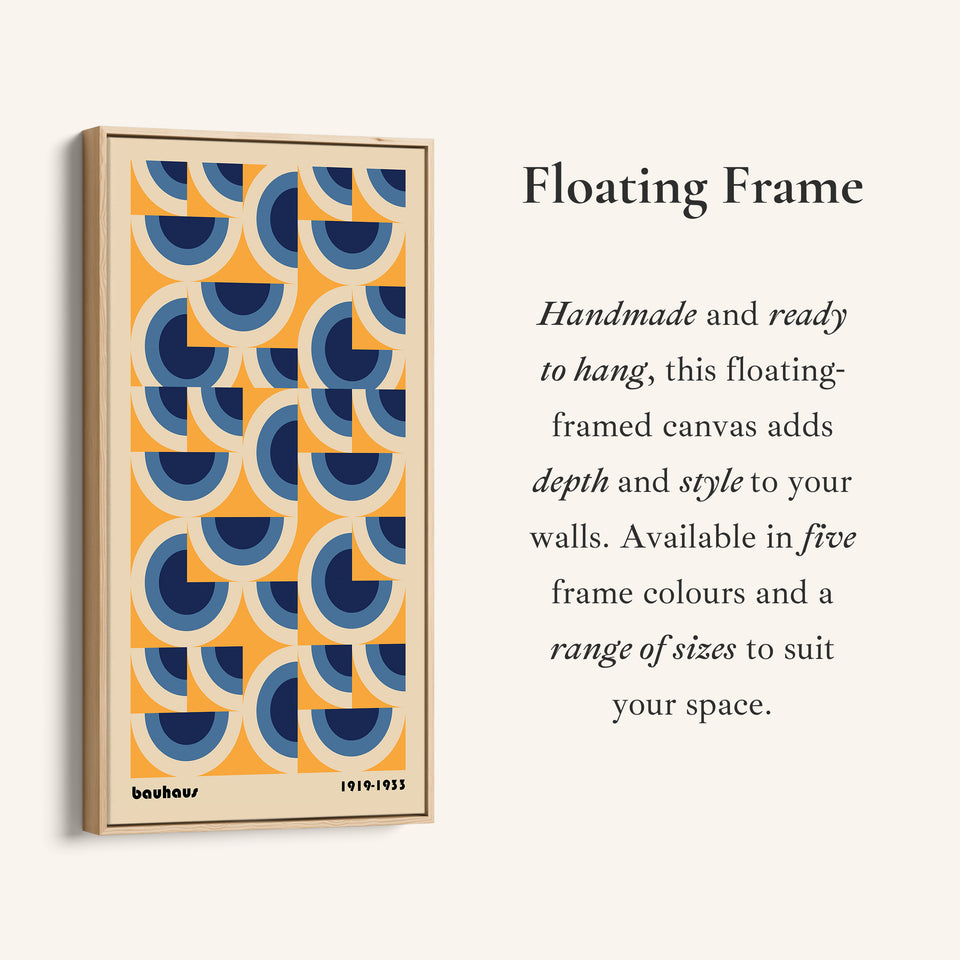 Bauhaus Vertical Wall Art Circular Geometric Pattern Tall Canvas For Hallway