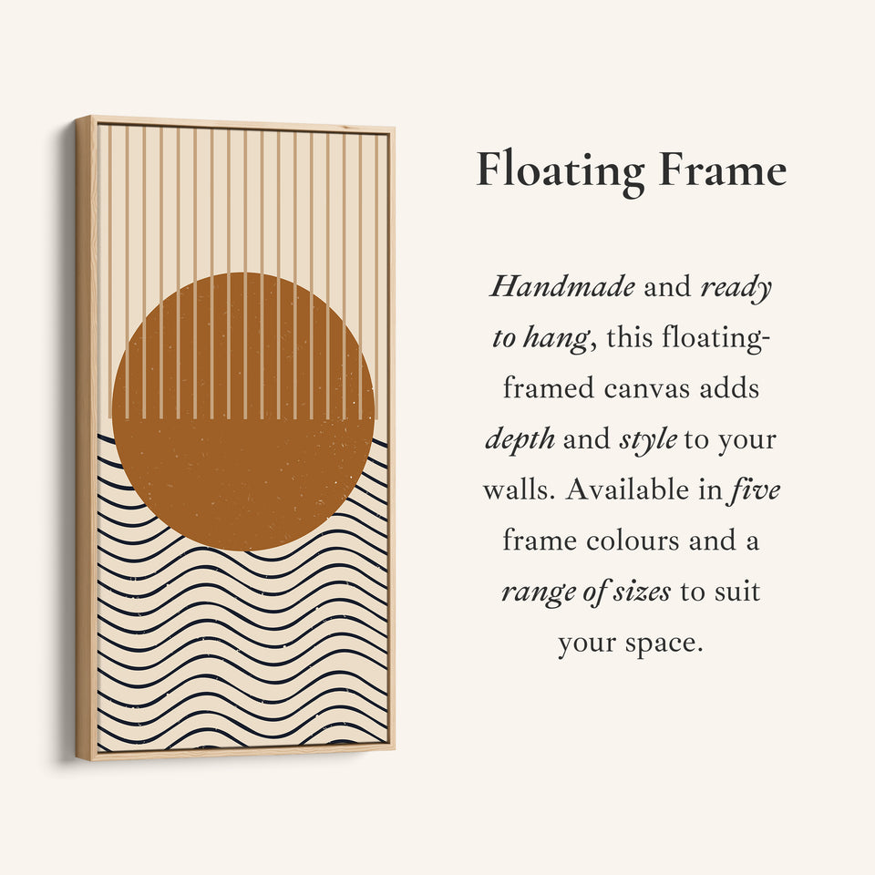 Vertical Wall Art Abstract Sun Waves Tall Canvas For Living Room