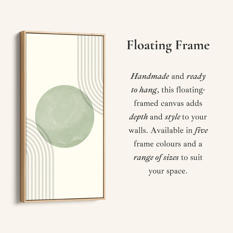 Vertical Wall Art Soft Green Circle Portrait Wall Art For Bedroom