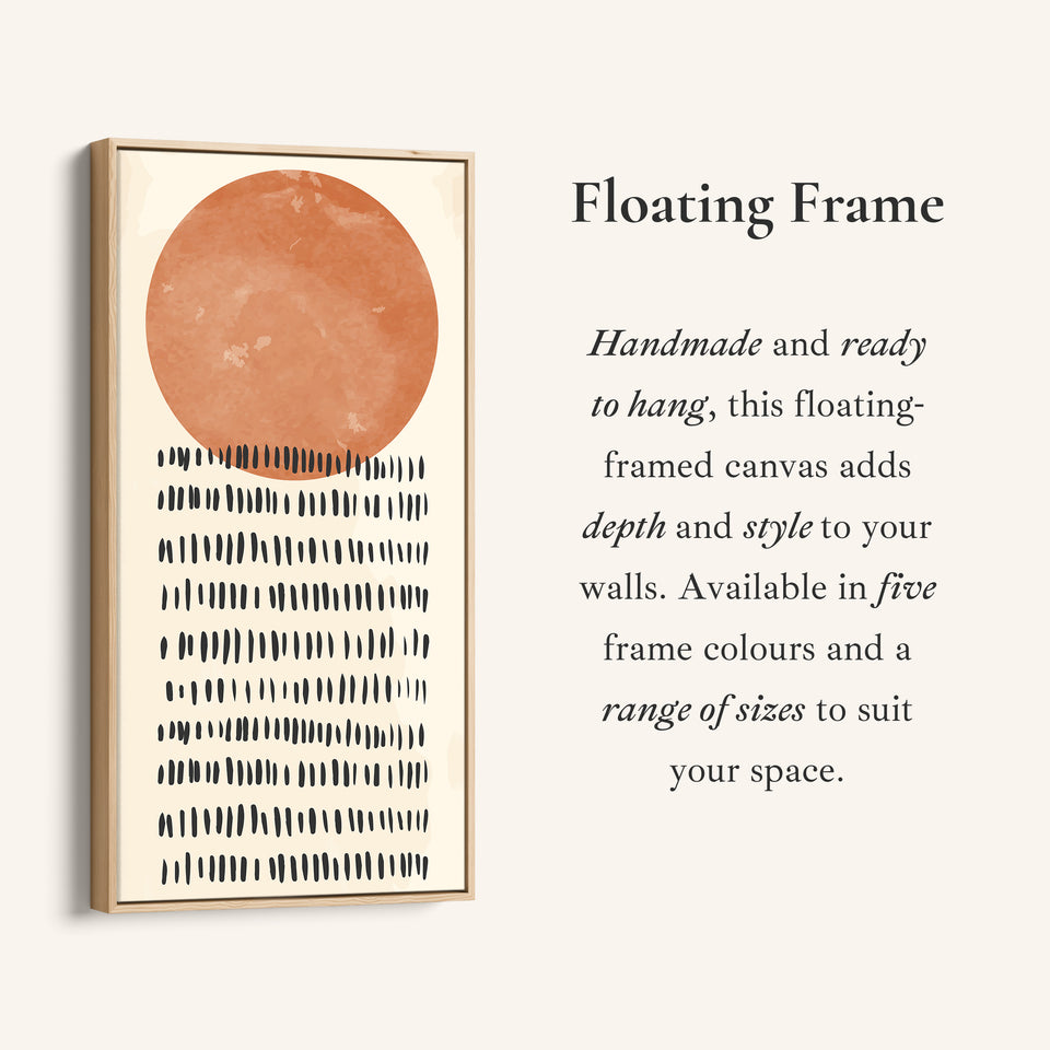 Vertical Wall Art Orange Circle Pattern Tall Canvas For Hallway