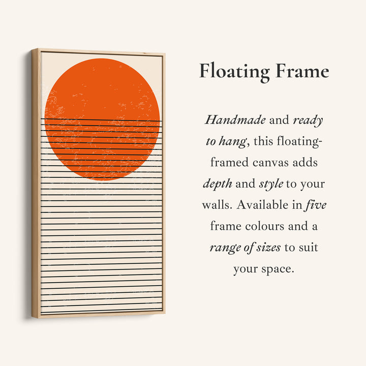 Narrow Wall Art Striped Sun Vertical Canvas For Living Room