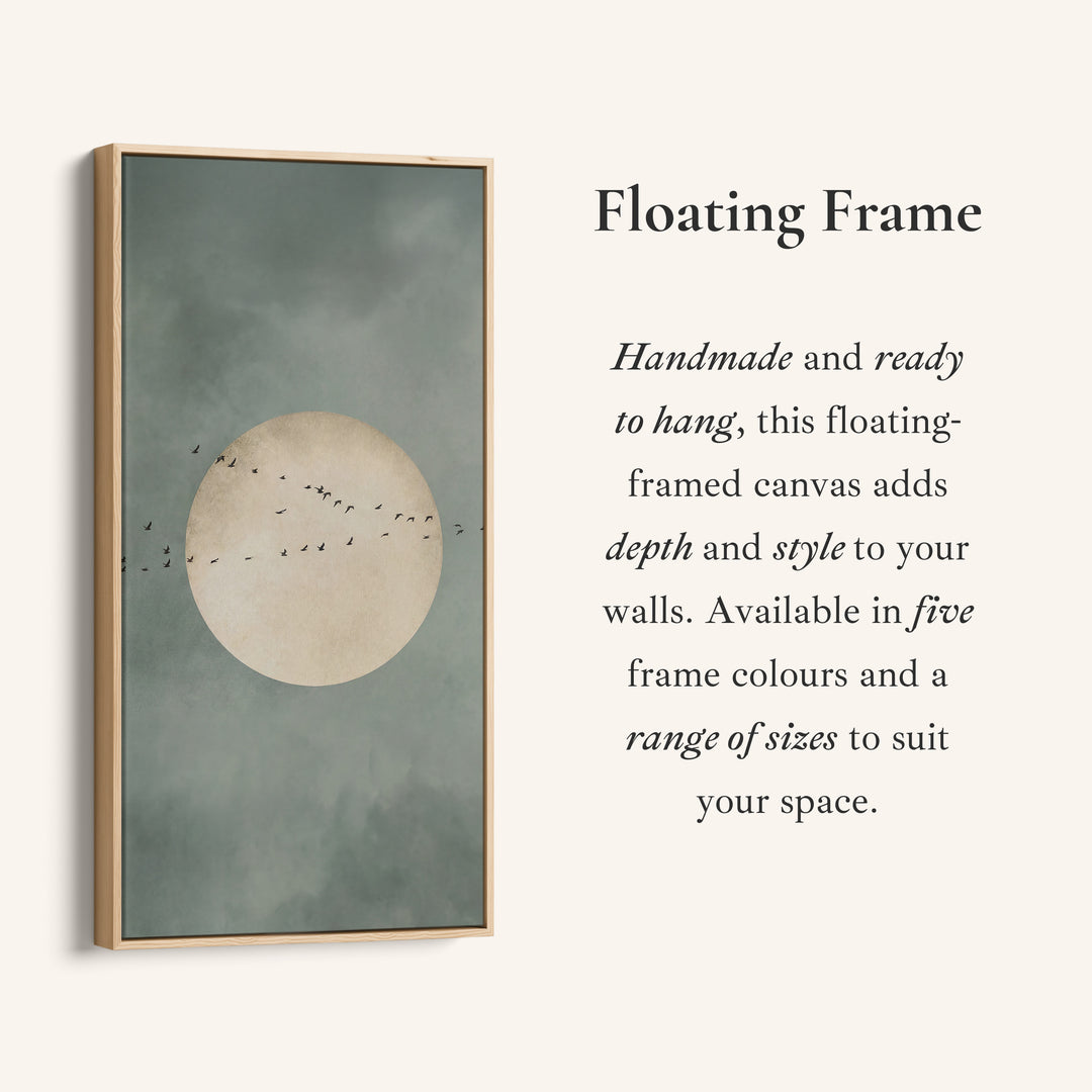 Birds Crossing Moon Vertical Wall Art Portrait Wall Art For Hallway