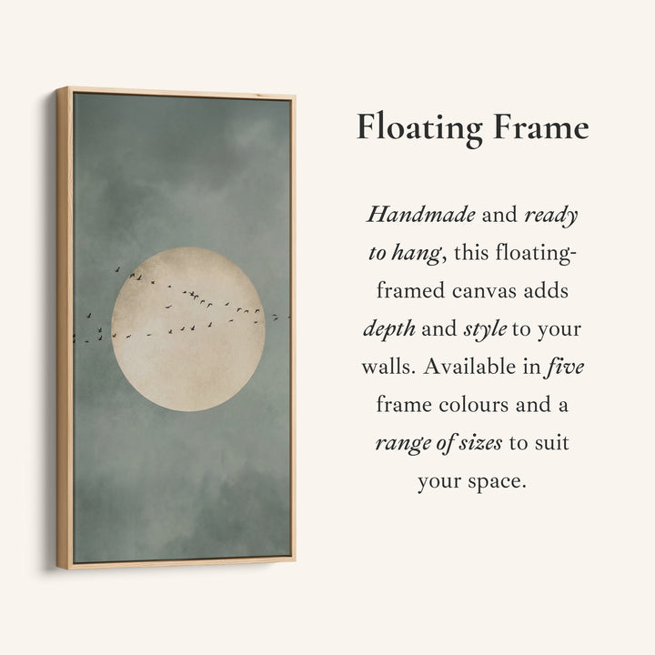 Birds Crossing Moon Vertical Wall Art Portrait Wall Art For Hallway