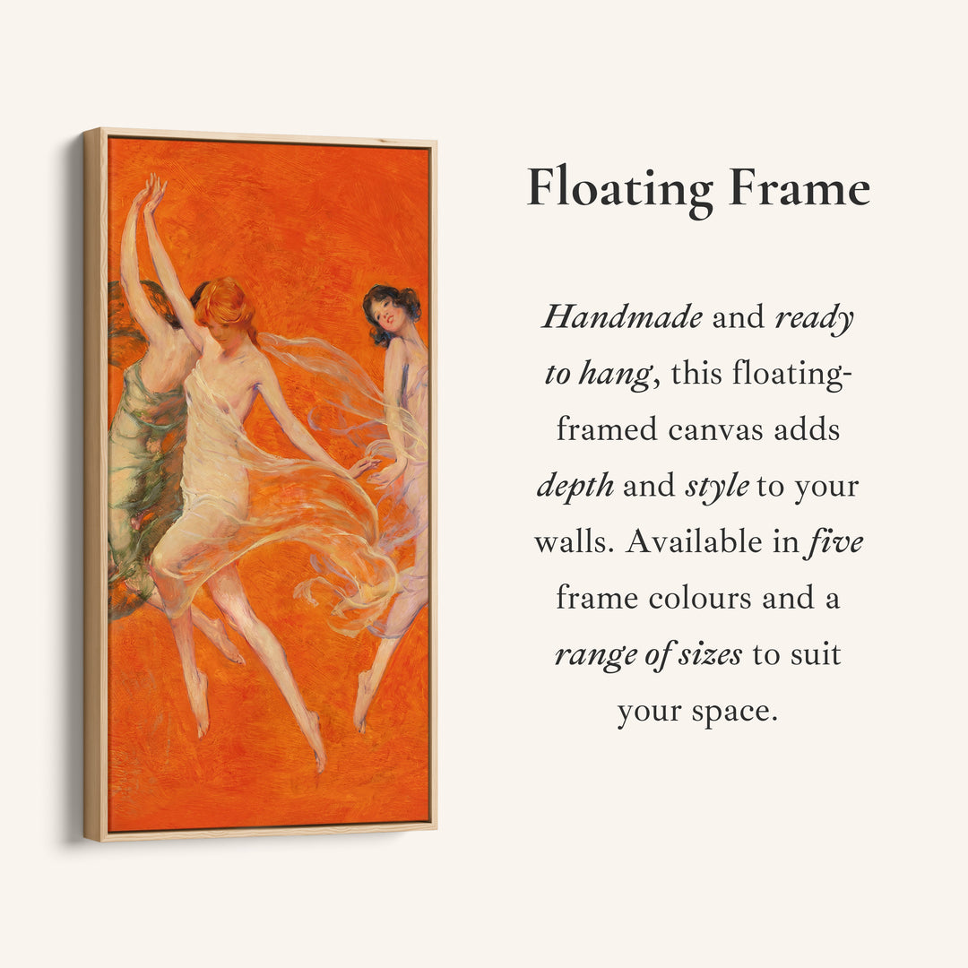 Three Women Dancing Vertical Wall Art Tall Canvas For Living Room