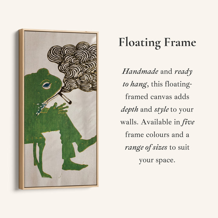 Green Frog Illustration Large Vertical Wall Art For Office
