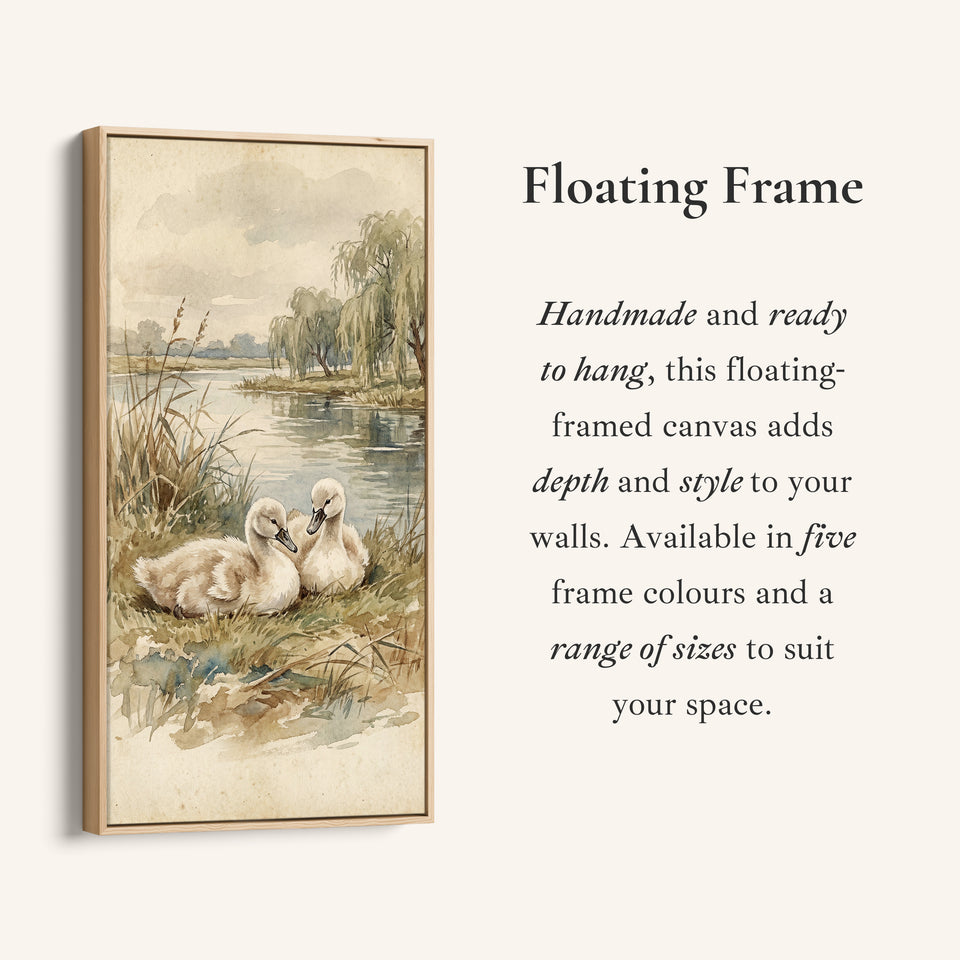 Willow Lakeside Scene Vertical Wall Art Tall Canvas For Kitchen